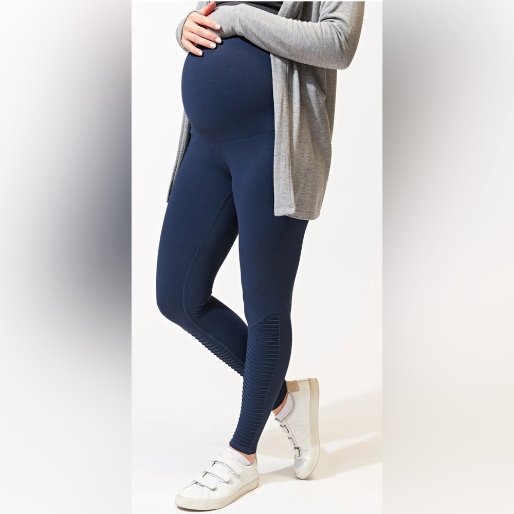 T4T Threads 4 Thought Diaz Moto Full Length OTB Maternity Legging Navy Size XL
